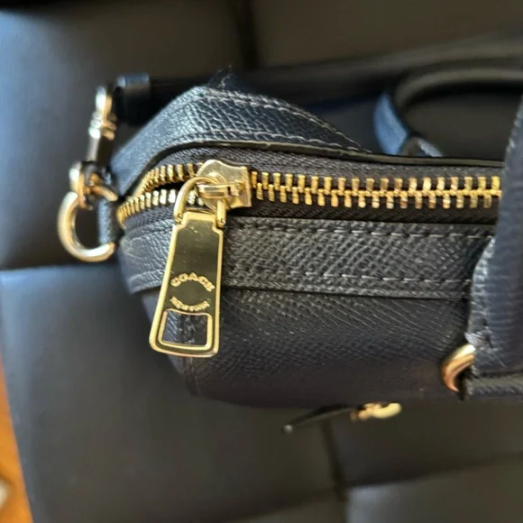 Coach Rowan Satchel Blue Leather Crossbody Purse - Picture 11 of 12